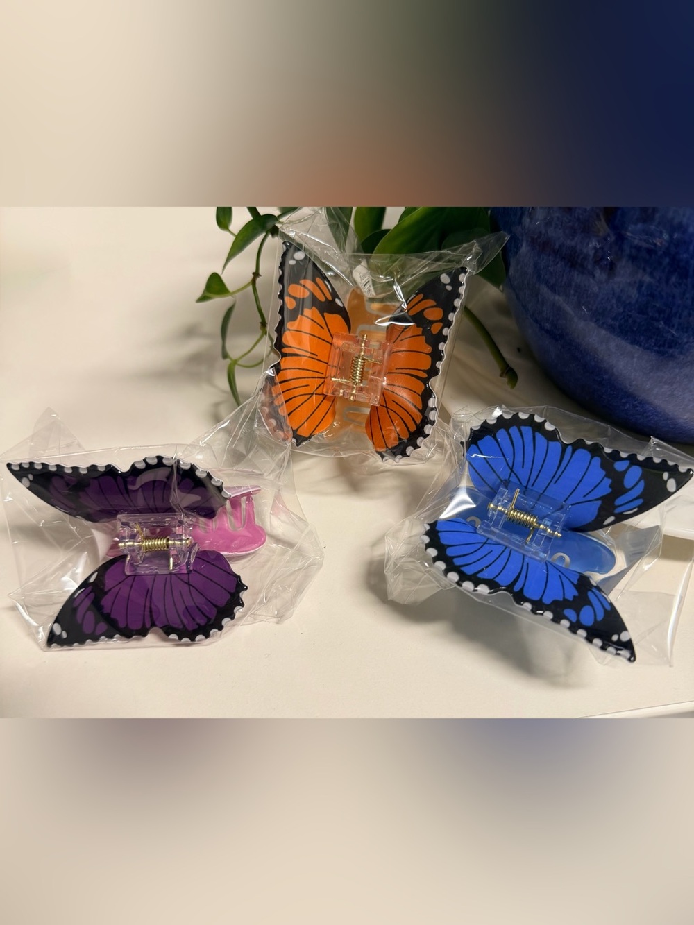 Butterfly Hair Claw Clips in Purple, Orange, & Blue 1 for $10 or 3 for $25 ✨NWT✨